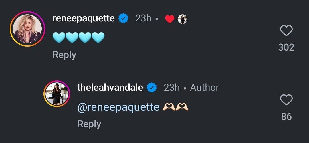Screengrab of Renee's comment (Image Credit: Carmella's Instagram)